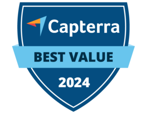 Capterra badge for best value call tracking and softphone.