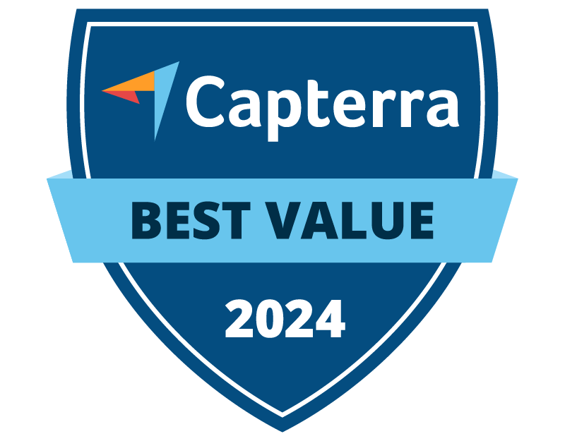 Capterra badge for best value call tracking and softphone.