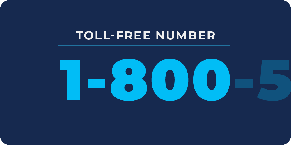 Demonstrating a 1-800 toll-free number