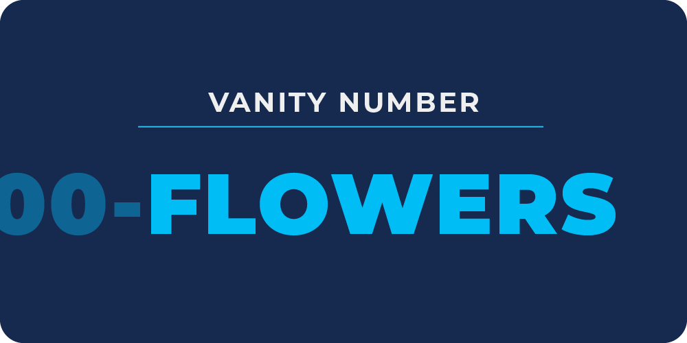 -flowers indicating a world-famous vanity number