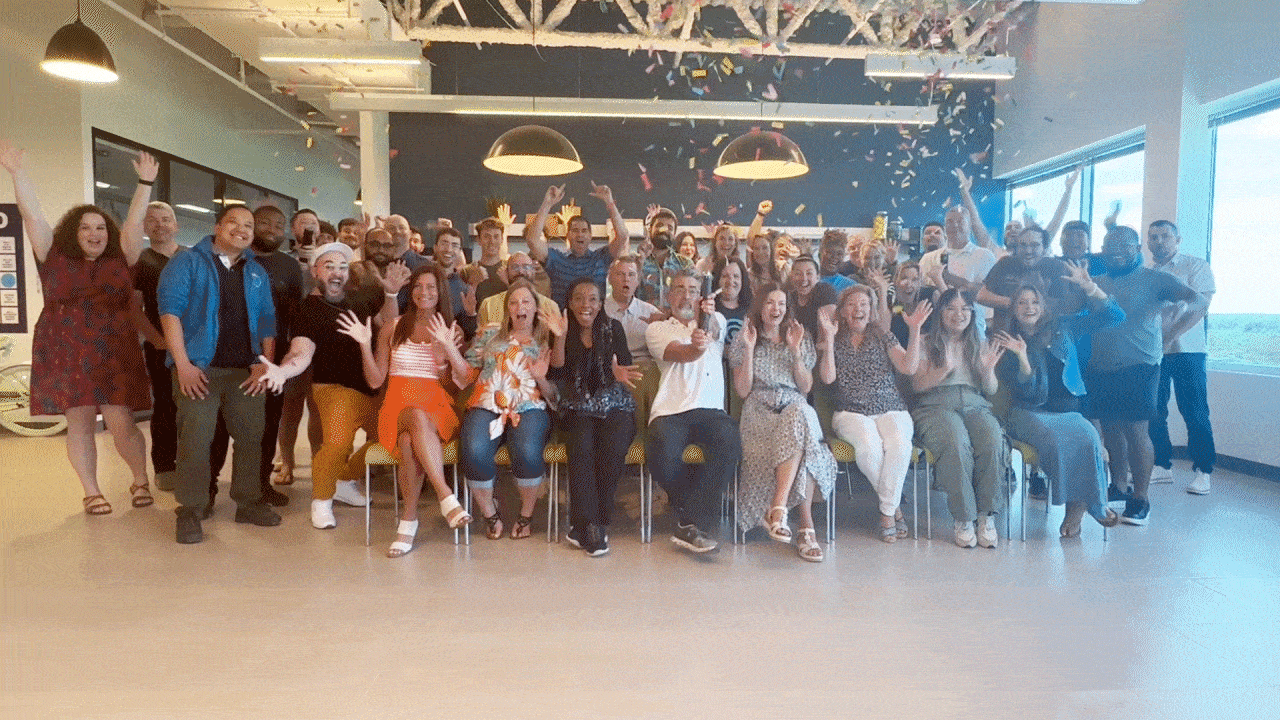 CallTrackingMetrics team celebrates Inc Best Workplaces title with confetti canons