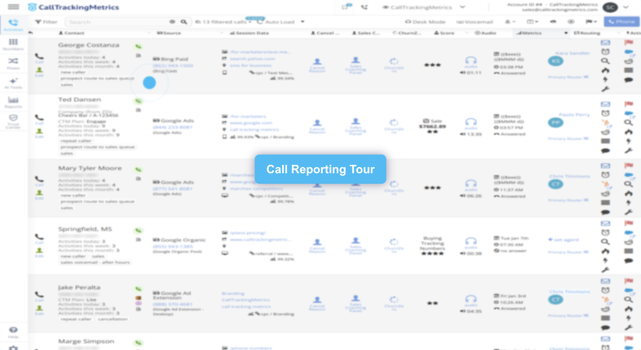 Call Reporting Tour